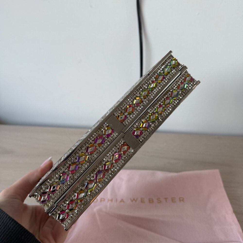 Sophia Webster Clara Clutch Box Bag Crystal Embellished - Picture 11 of 14